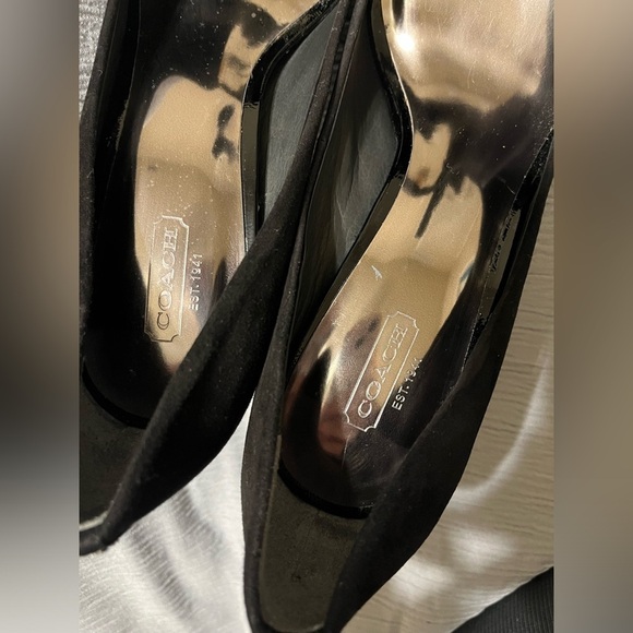 Coach Women's Selma Platform Suede High Heel Open Toe Black High SZ 11B - Picture 8 of 11